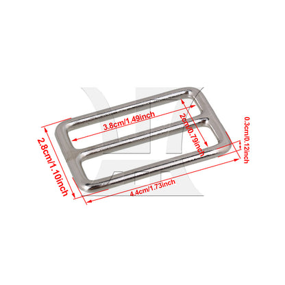 BQLZR Silver Zinc Alloy Nickel Plated WeldedTri-glides Buckles for Handbag