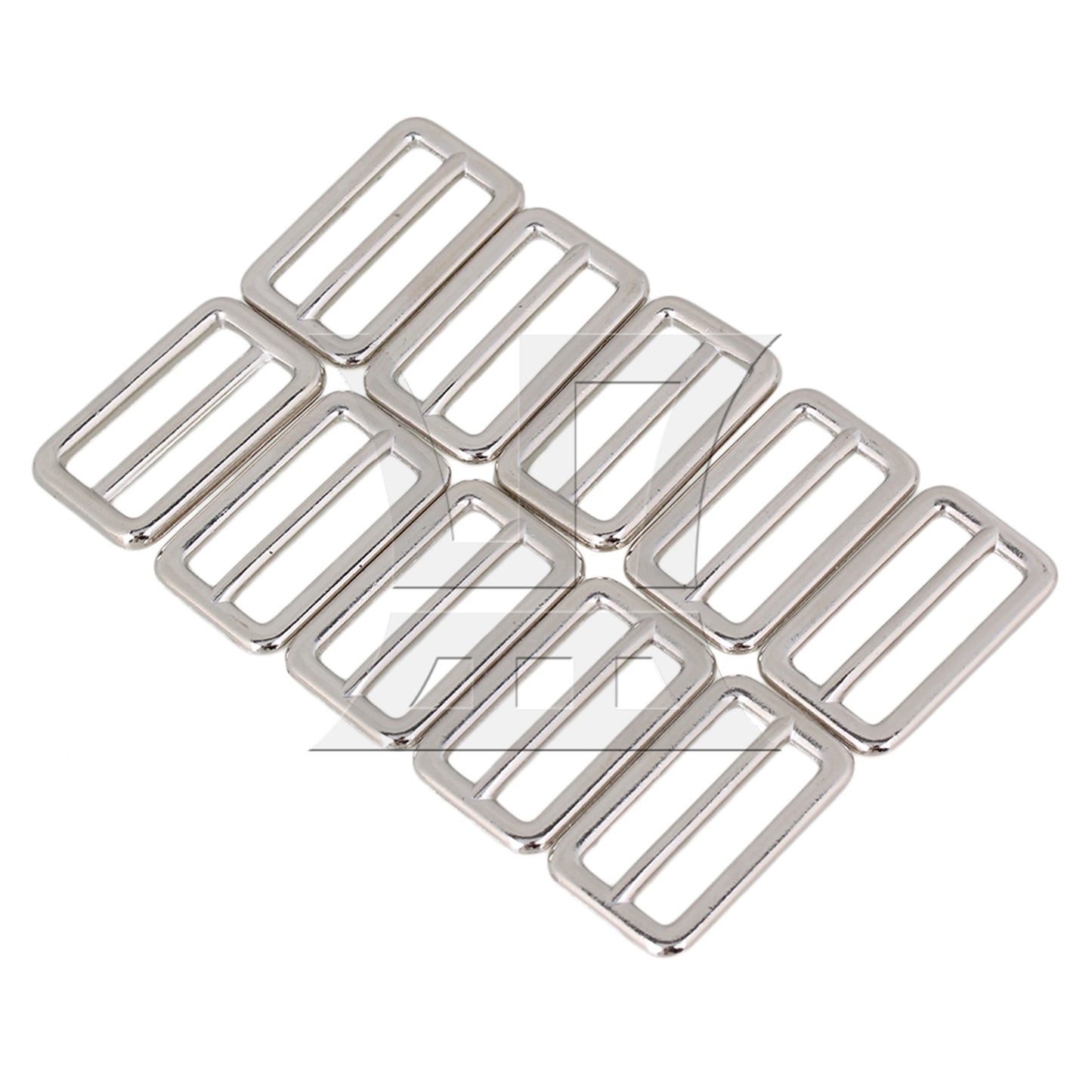 BQLZR Silver Zinc Alloy Welded Tri-glides Sliders Buckle for Handbag 3.1cm