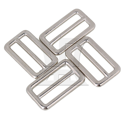 BQLZR Silver Zinc Alloy Welded Tri-glides Sliders Buckle for Handbag 3.1cm