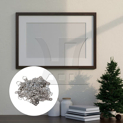 BQLZR 50 x Iron D Ring Mirror Photo Picture Frame Hooks BQLZR Hanger w/ Screws 55x22mm