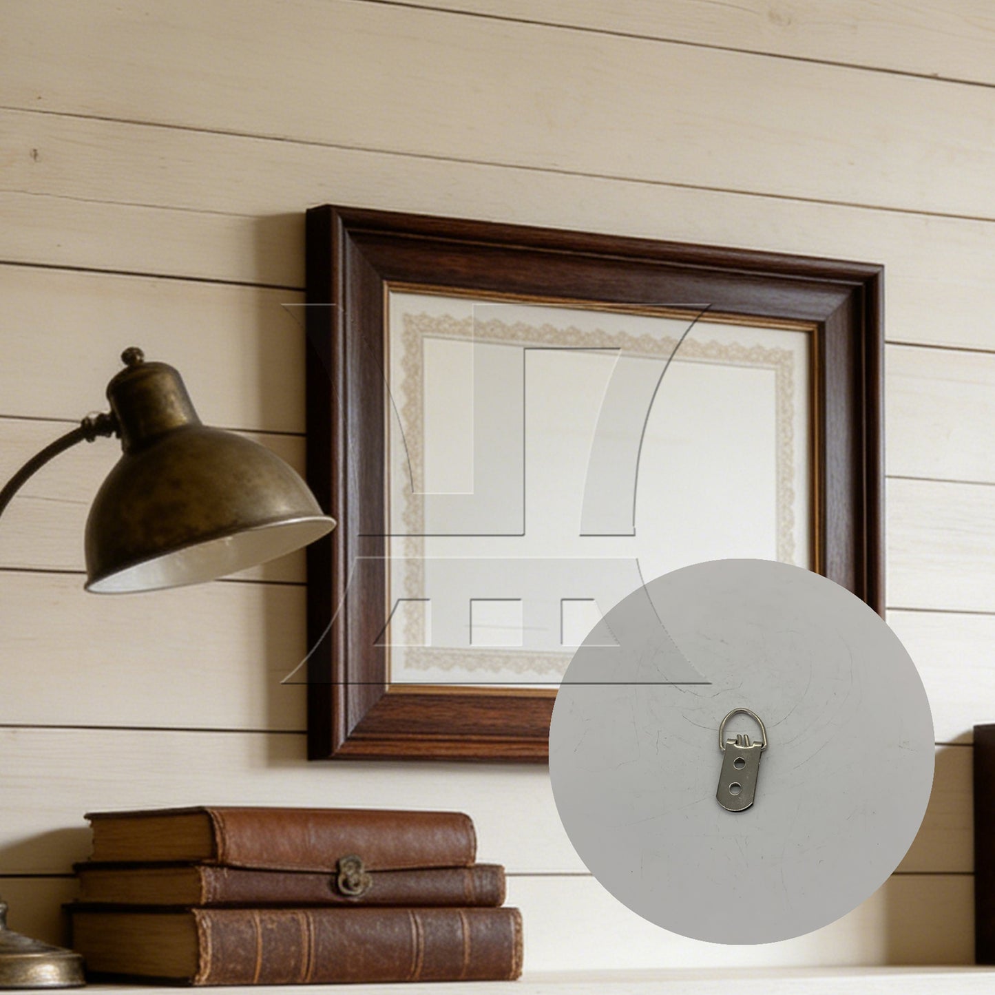 BQLZR 50 x Iron D Ring Mirror Photo Picture Frame Hooks BQLZR Hanger w/ Screws 55x22mm