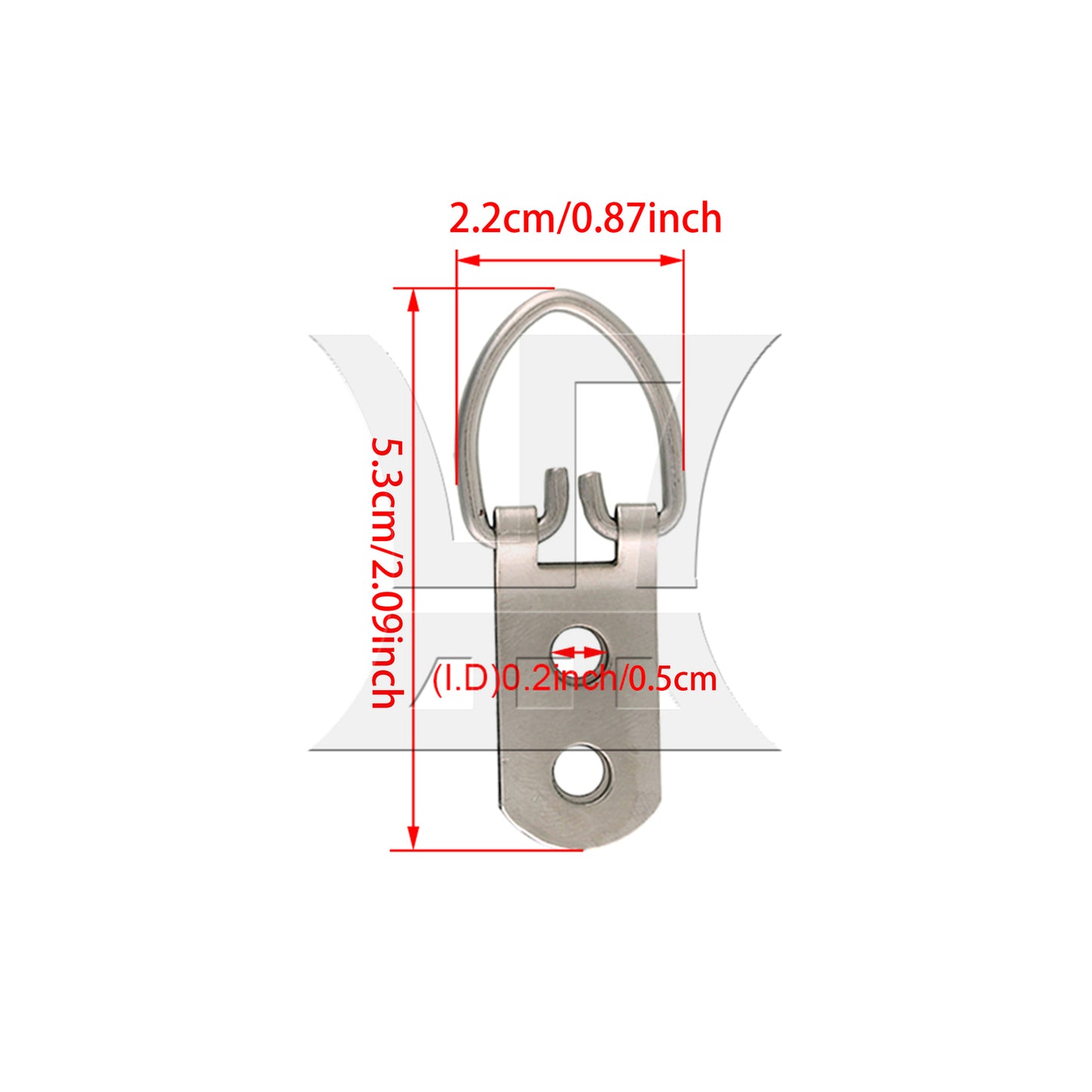 BQLZR 50 x Iron D Ring Mirror Photo Picture Frame Hooks BQLZR Hanger w/ Screws 55x22mm