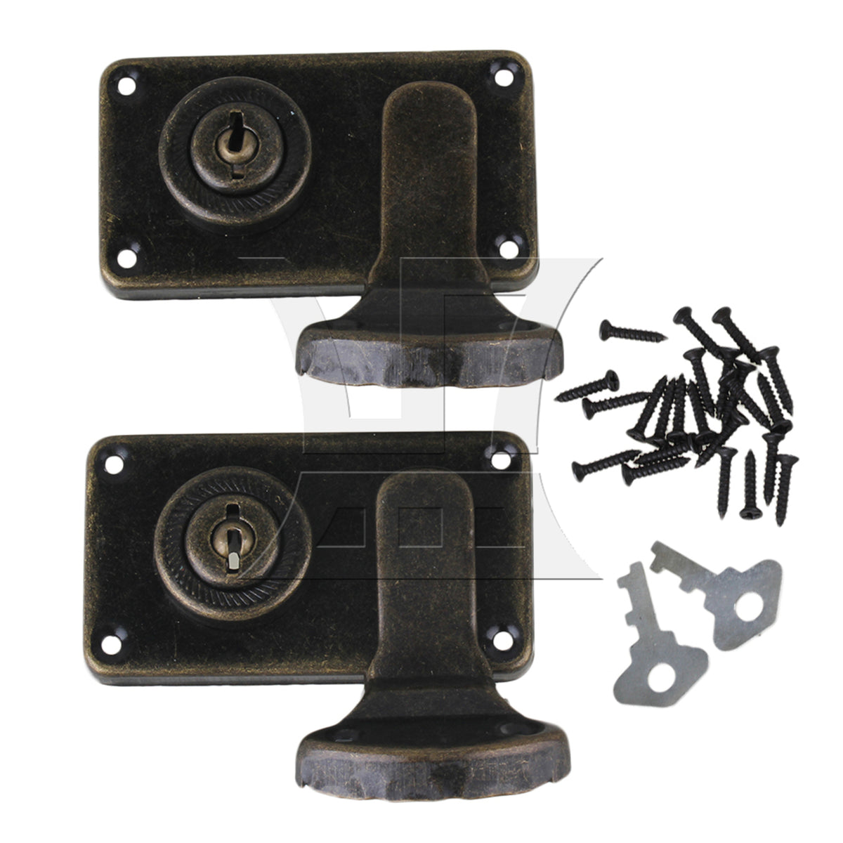 BQLZR 74x41mm Antique Box Latch Jewelry Boxes Suitcase Cabinet Set of 2