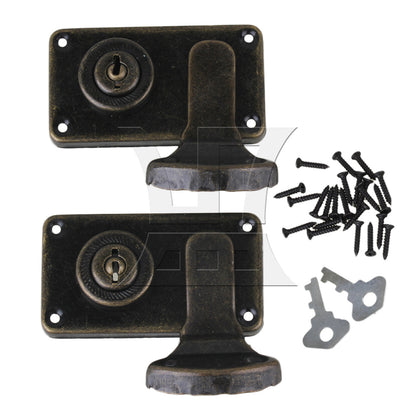 BQLZR 74x41mm Antique Box Latch Jewelry Boxes Suitcase Cabinet Set of 2