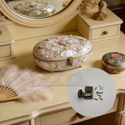 BQLZR 74x41mm Antique Box Latch Jewelry Boxes Suitcase Cabinet Set of 2