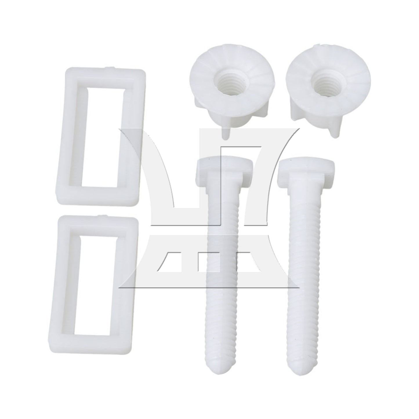 BQLZR 2 x Toilet Seat Plastic Screws Fixings Nuts Toilet Seats Hinges Repair White