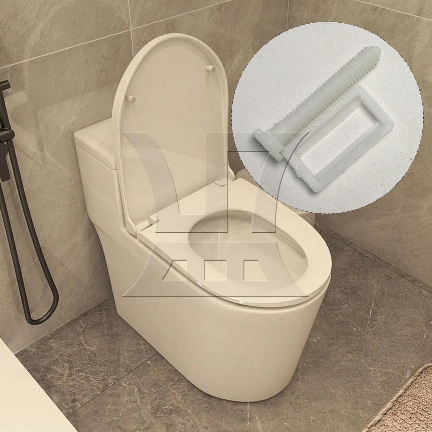 BQLZR 2 x Toilet Seat Plastic Screws Fixings Nuts Toilet Seats Hinges Repair White