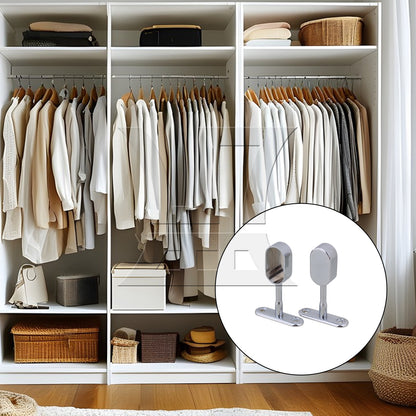 BQLZR 16mm Zinc Alloy Oval Closet Rod Support Hanging Seat