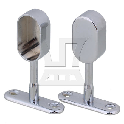 BQLZR 16mm Zinc Alloy Oval Closet Rod Support Hanging Seat