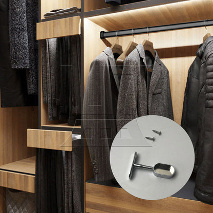 BQLZR 16mm Zinc Alloy Oval Closet Rod Support Hanging Seat