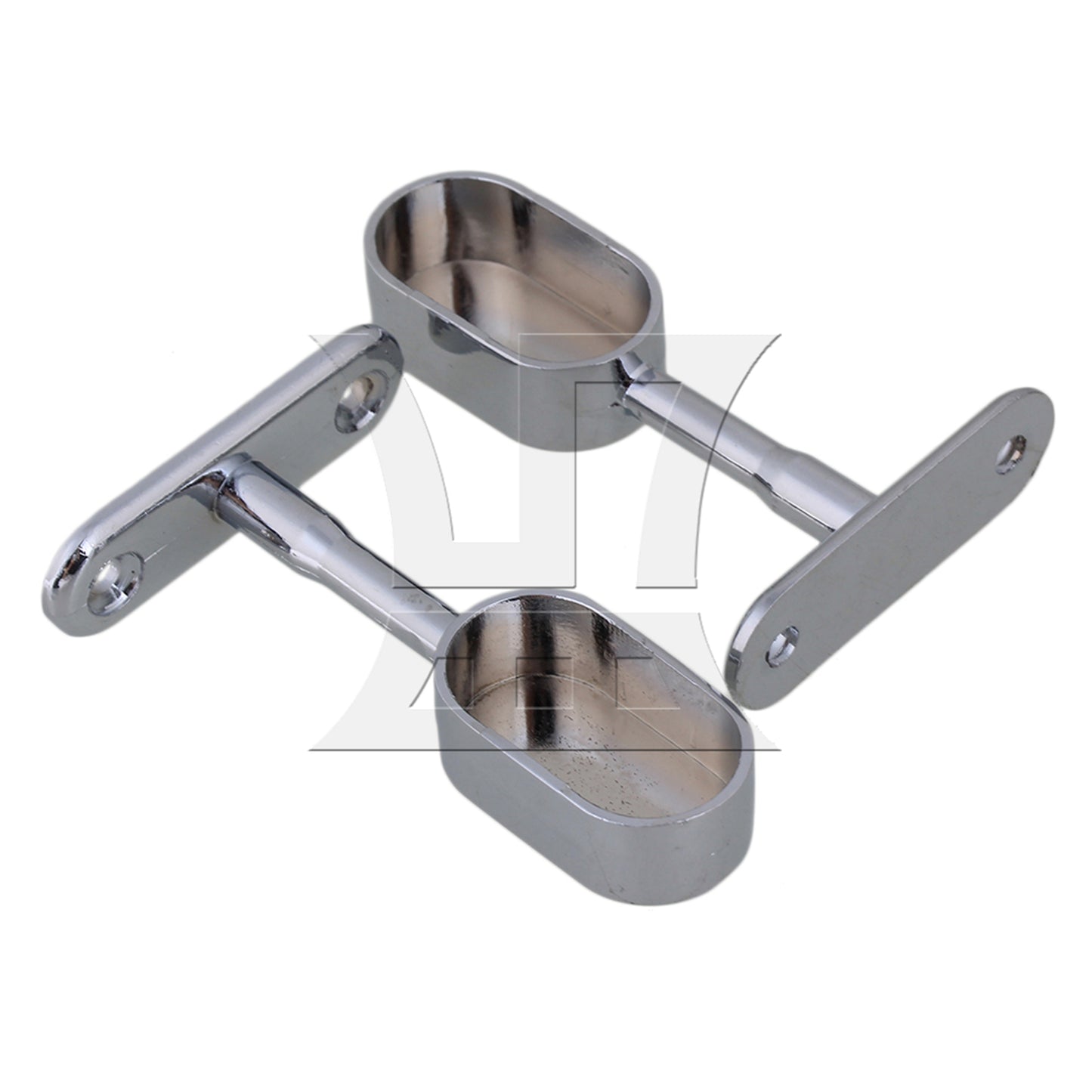 BQLZR 16mm Zinc Alloy Oval Closet Rod Support Hanging Seat