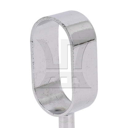 BQLZR 16mm Zinc Alloy Oval Closet Rod Middle Support Hanging Pass Pack of 2