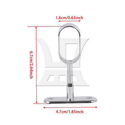 BQLZR 16mm Zinc Alloy Oval Closet Rod Middle Support Hanging Pass Pack of 2