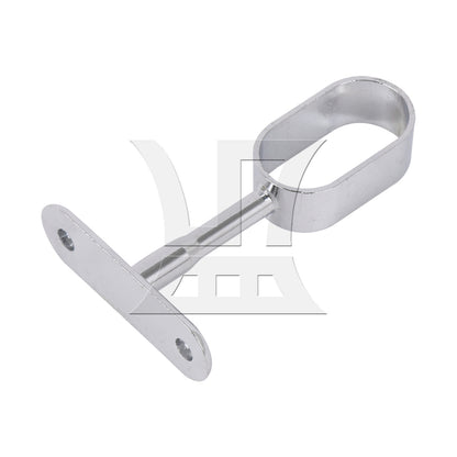 BQLZR 16mm Zinc Alloy Oval Closet Rod Middle Support Hanging Pass Pack of 2