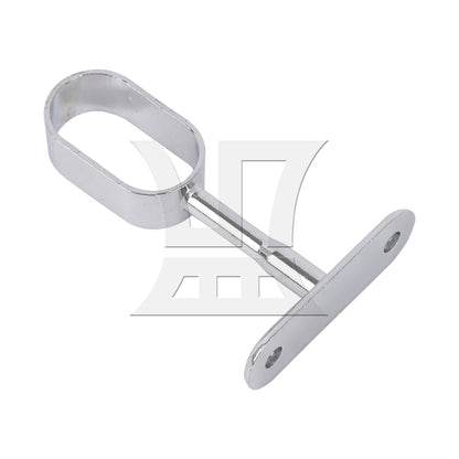 BQLZR 16mm Zinc Alloy Oval Closet Rod Middle Support Hanging Pass Pack of 2