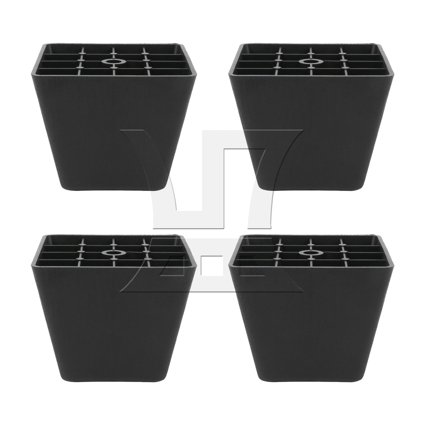 BQLZR Trapezoid Black Plastic Furniture Legs for Sofa 80 x 98 x 65mm BQLZR