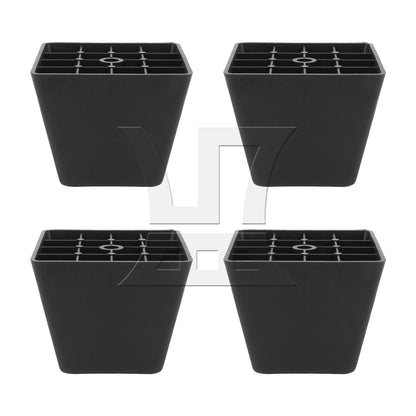 BQLZR Trapezoid Black Plastic Furniture Legs for Sofa 80 x 98 x 65mm BQLZR