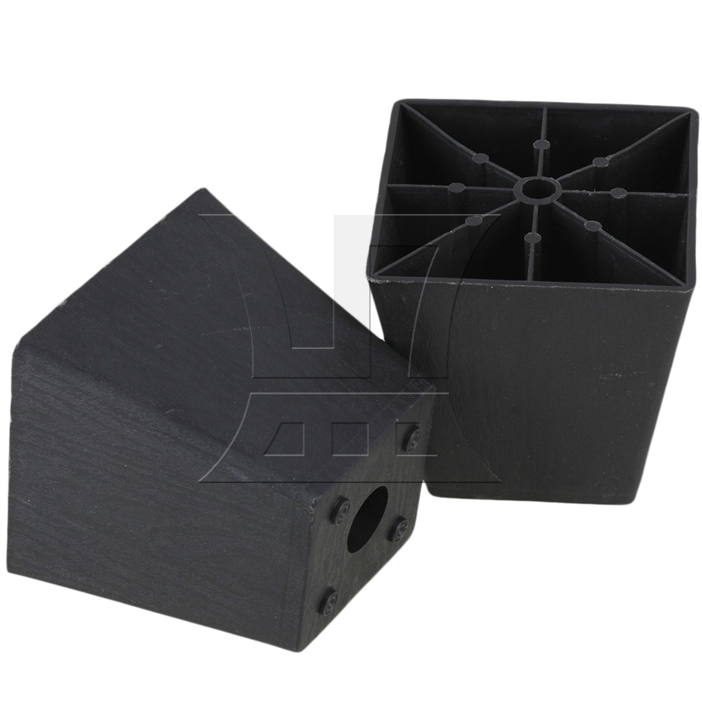 BQLZR Trapezoid Black Plastic Furniture Legs for Sofa 98x98x67mm