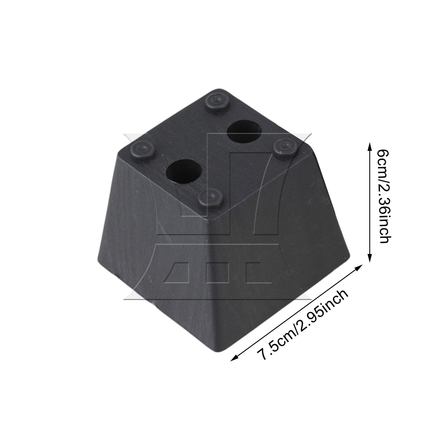 BQLZR Trapezoid Black Plastic Furniture Legs for Sofa 60 x 75 x 55mm BQLZR