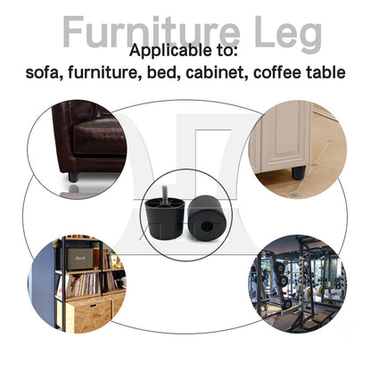BQLZR  Cylinder Black Plastic Furniture Legs Feet for Sofa 80 x 73 x 45mm BQLZR