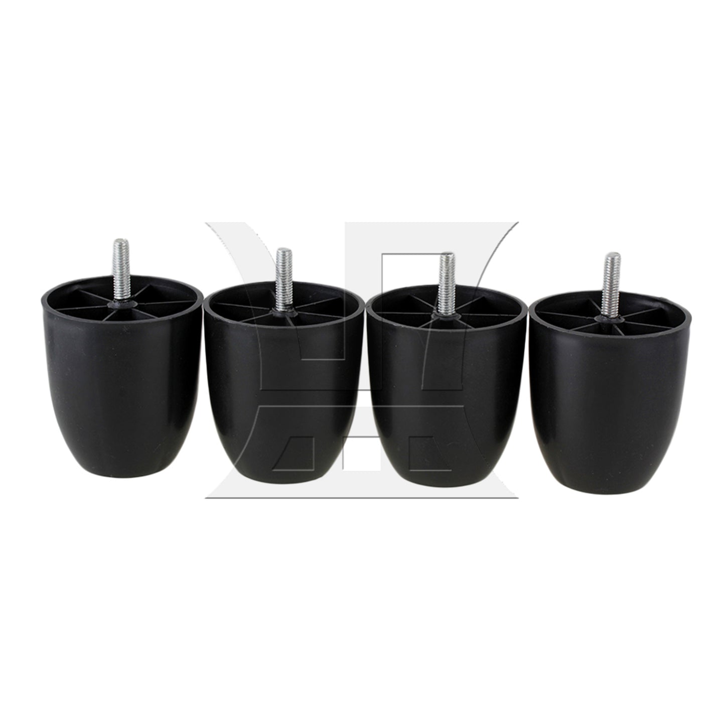 BQLZR  Cylinder Black Plastic Furniture Legs Feet for Sofa 80 x 73 x 45mm BQLZR