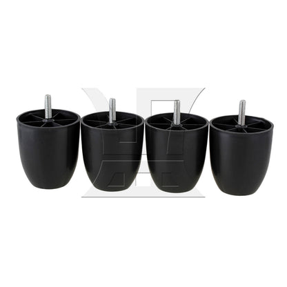BQLZR  Cylinder Black Plastic Furniture Legs Feet for Sofa 80 x 73 x 45mm BQLZR