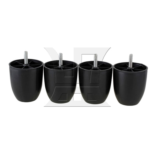 BQLZR  Cylinder Black Plastic Furniture Legs Feet for Sofa 80 x 73 x 45mm BQLZR