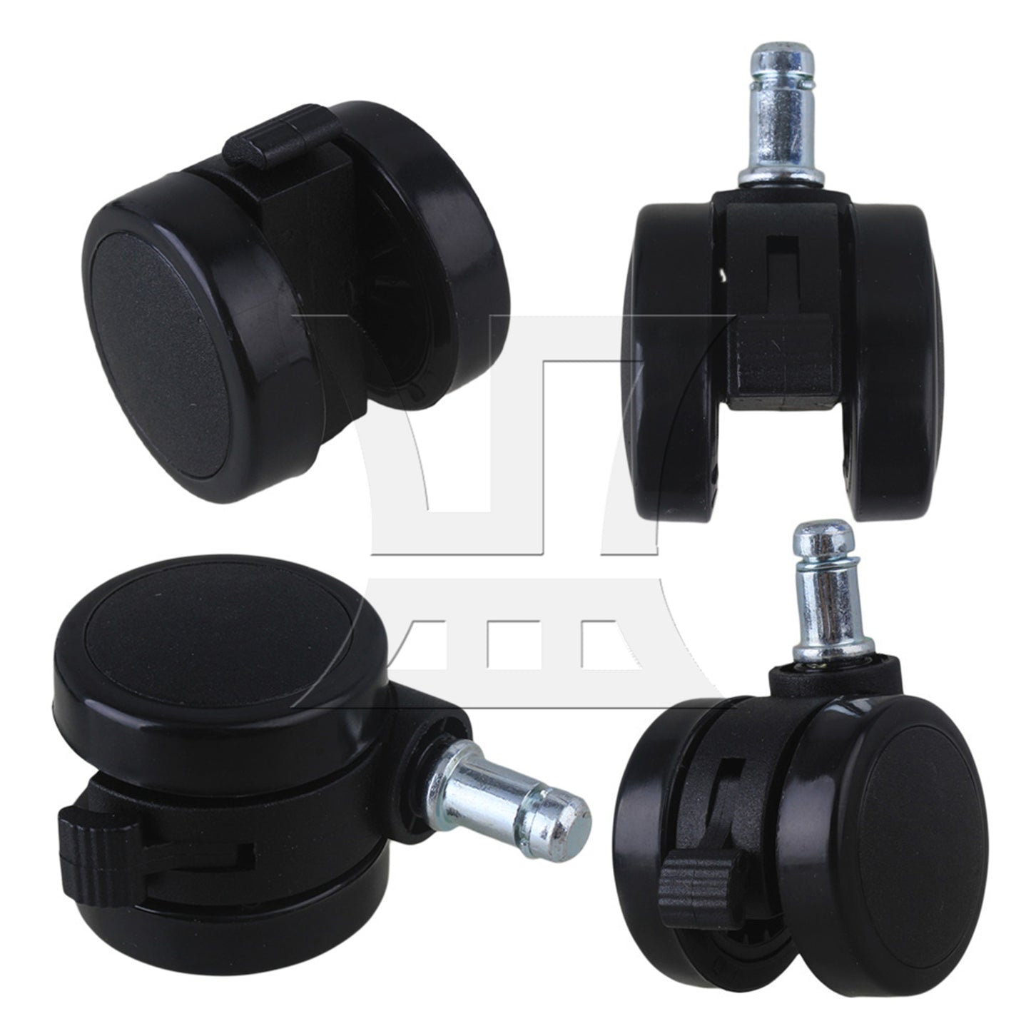BQLZR  Furniture Office Chair PU Swivel Caster Wheel BQLZR Grip Ring Stem w/ Brake