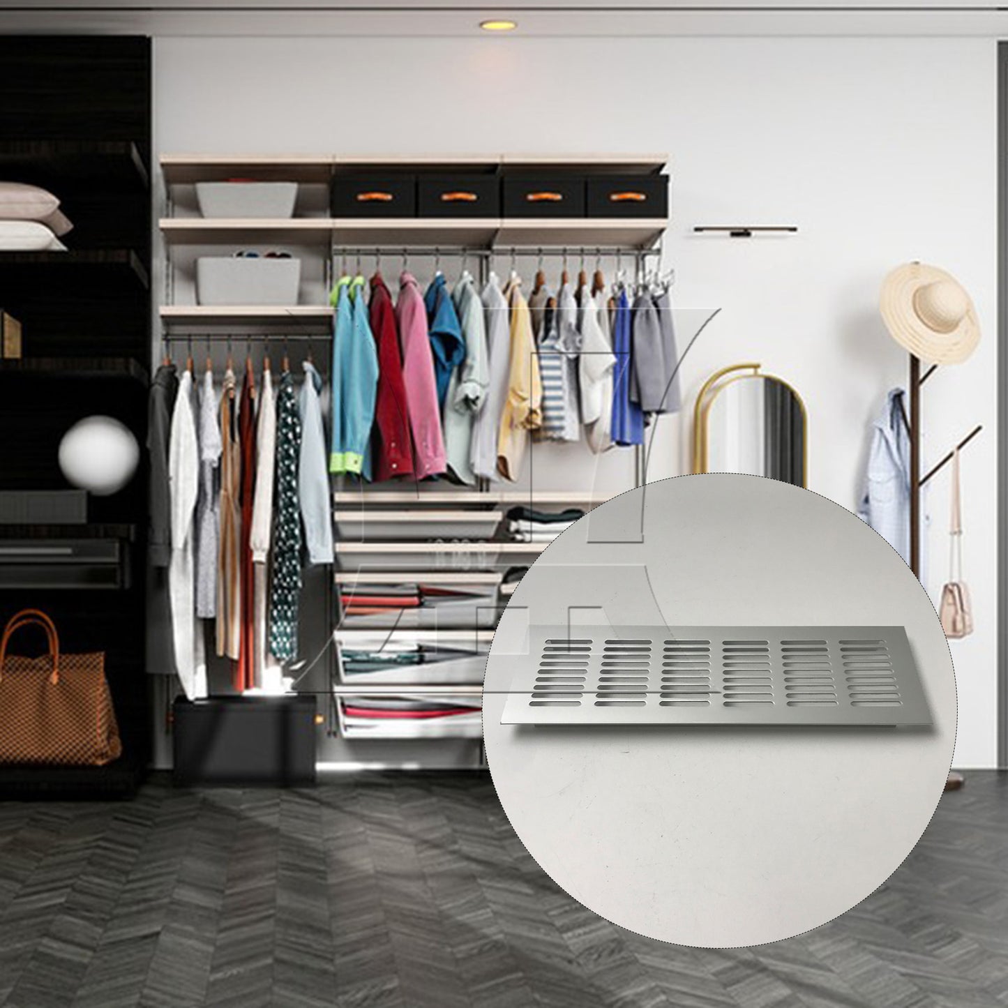 BQLZR  225mm Square Aluminum Ventilation Vent Grille for Cupboard Wardrobe