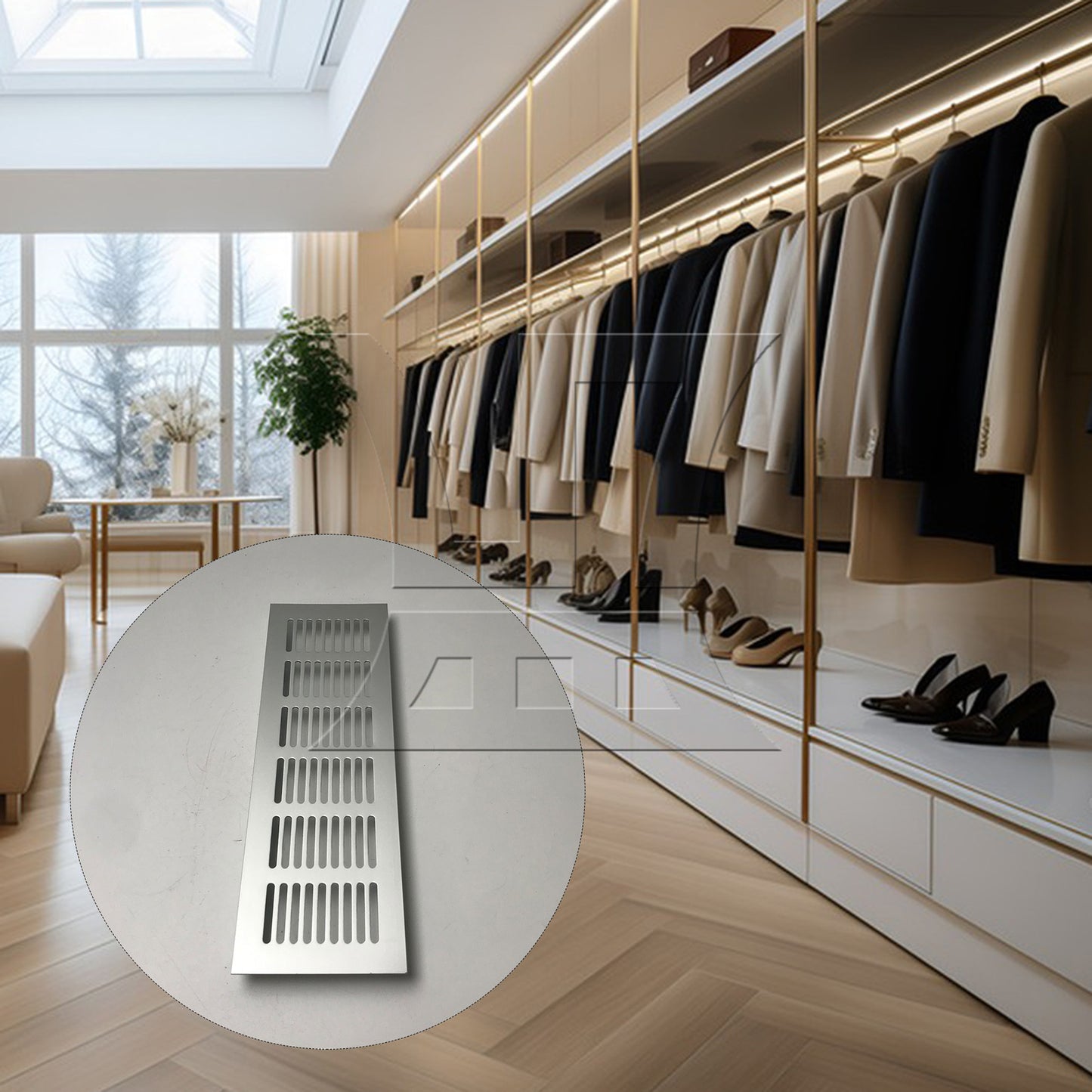 BQLZR  225mm Square Aluminum Ventilation Vent Grille for Cupboard Wardrobe