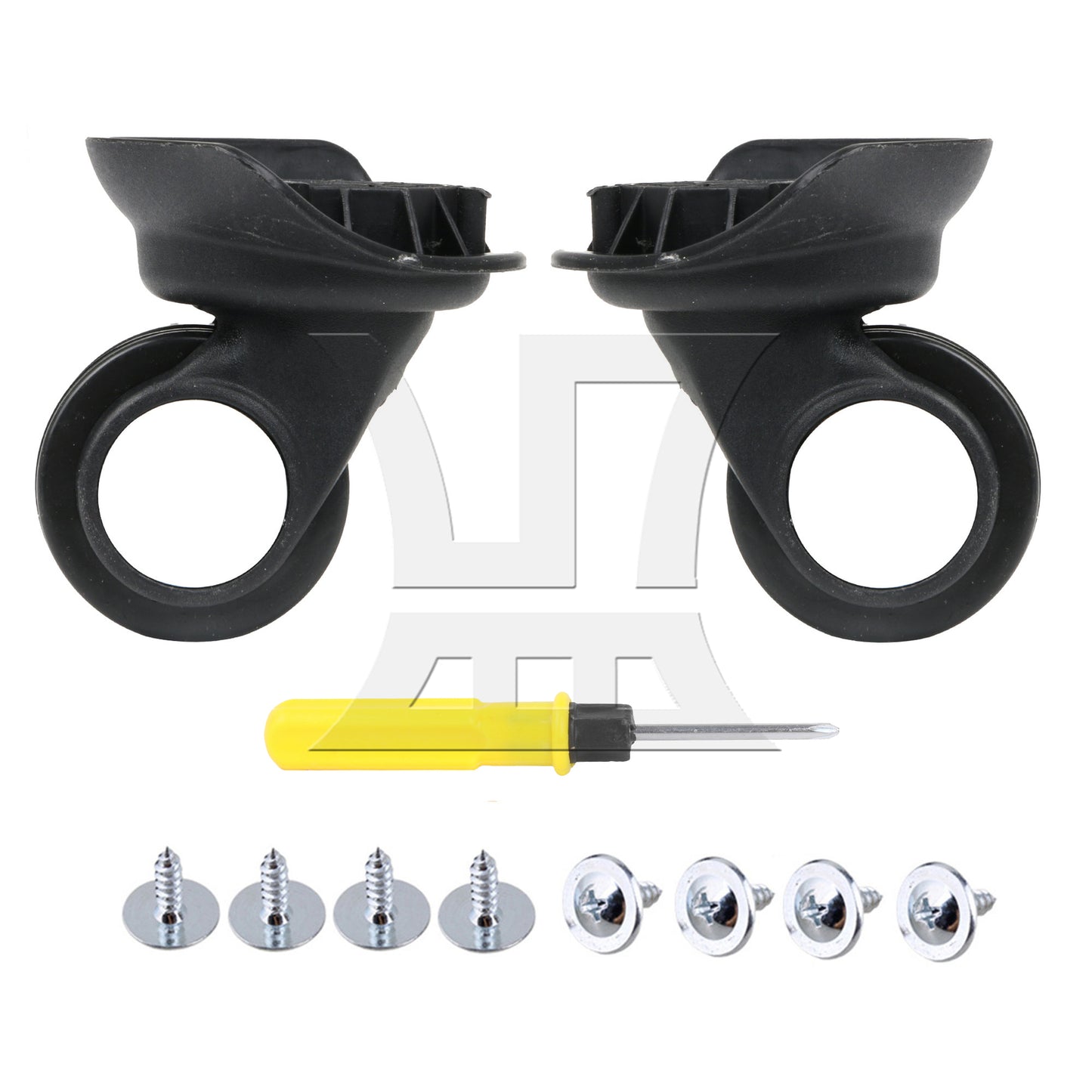 BQLZR 1 Left & 1 Right 95x92x50cm Black DIY Caster Wheel with 4 Holes