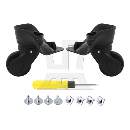 BQLZR 2pcs Luggage Swivel Wheels 1R1L 115W Series W041-2 Black Large with 1pc Mascara Tube 10ml for Replacing Damaged Accessories