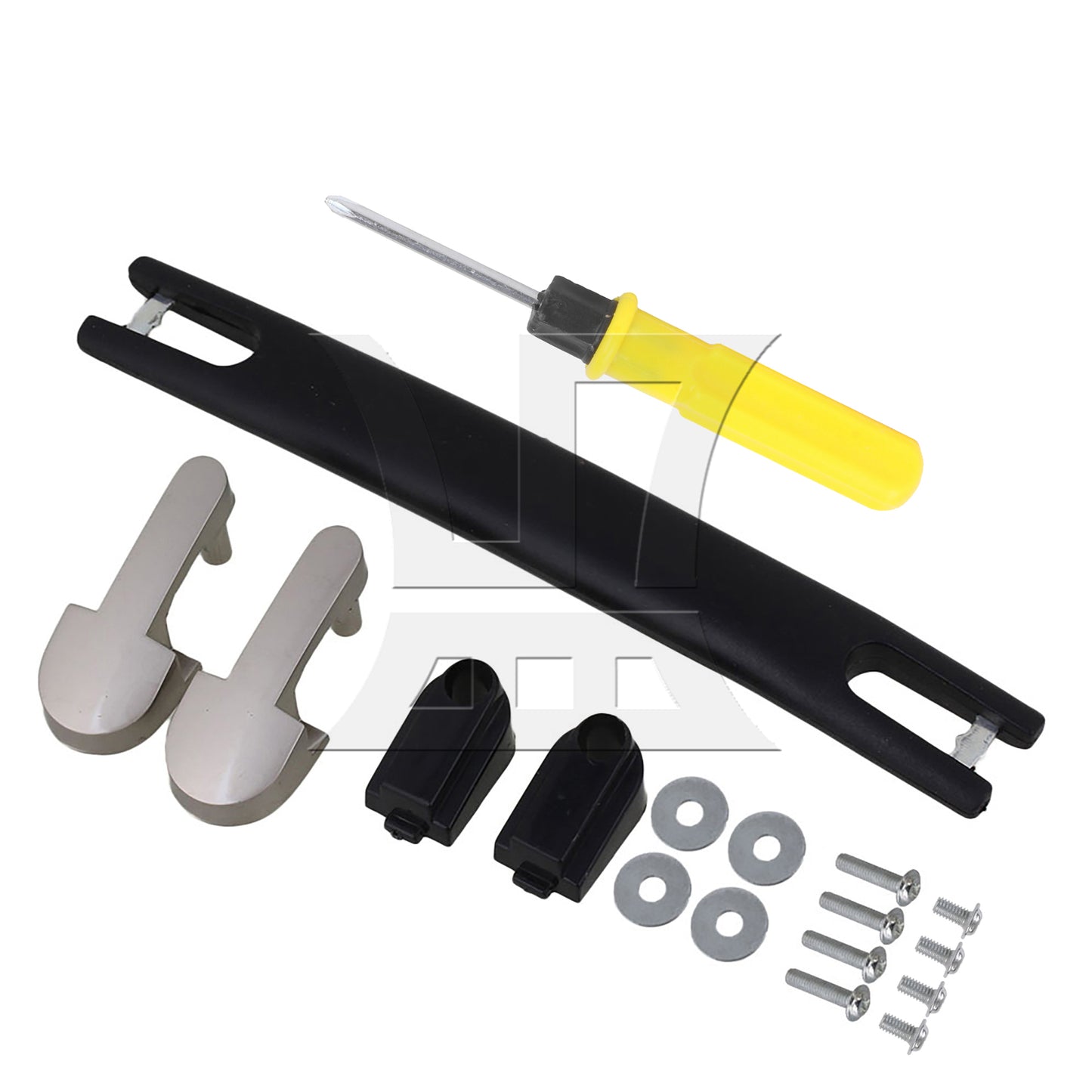 BQLZR 7.87" Black Luggage Handle w/ Screw Multicolor Rubber Bands Double-sided Stick