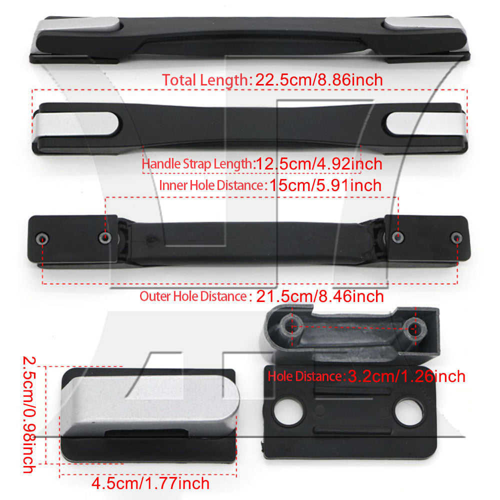 BQLZR Luggage Carry Plastic Handle with Screw B019 12.5cm Black Strap Handle
