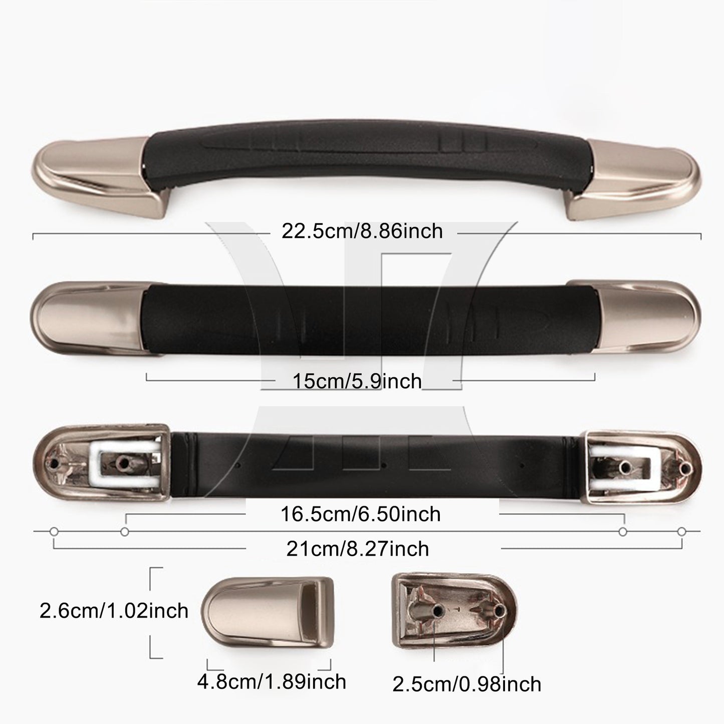 BQLZR Luggage Carry Plastic Handle with Screws Caps 15cm Spare Strap Handle