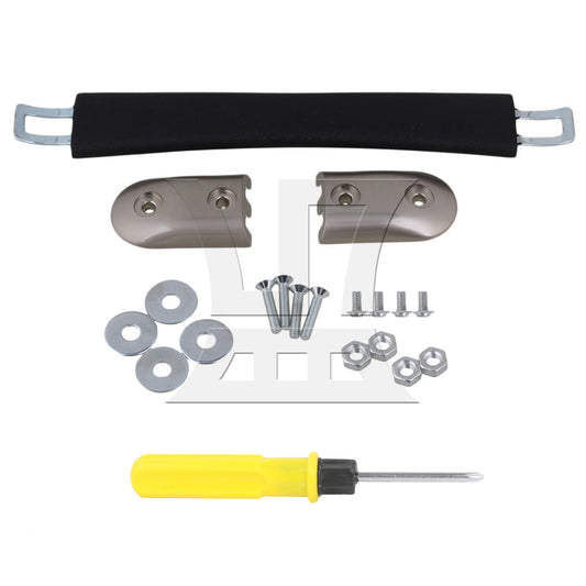 BQLZR Luggage Carry Plastic Handle with Screws Caps 16.5cm Black Strap Handle