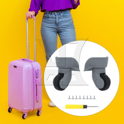 BQLZR 2Pieces Grey Plastic DIY Luggage Swivel Wheel 9.1cmx9.7x4.9cm BQLZR