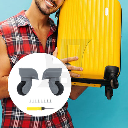 BQLZR 2Pieces Grey Plastic DIY Luggage Swivel Wheel 9.1cmx9.7x4.9cm BQLZR