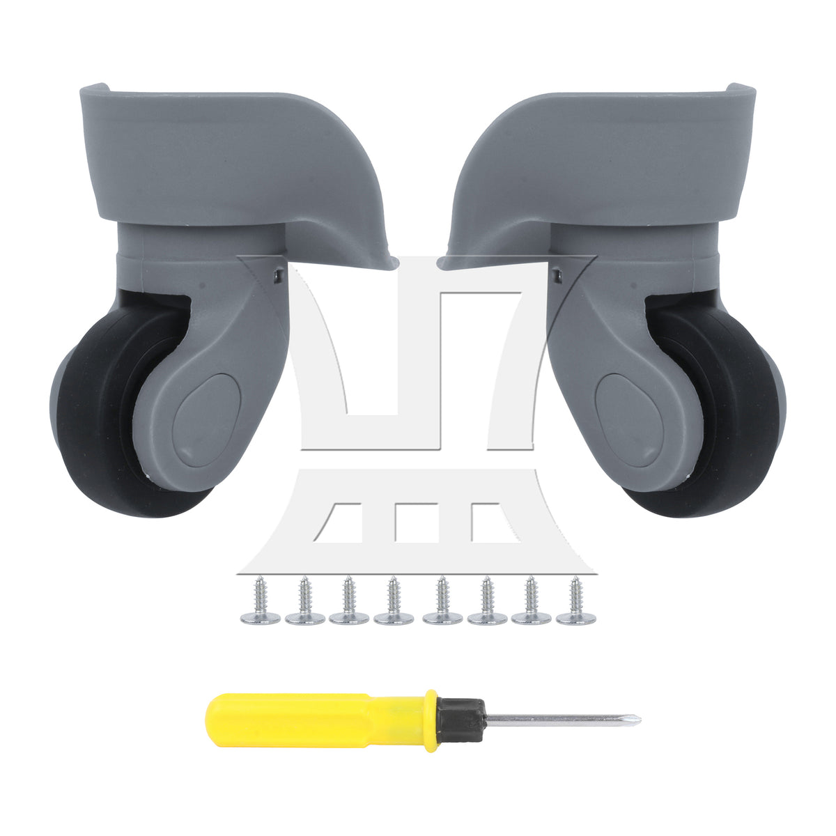 BQLZR 2Pieces Grey Plastic DIY Luggage Swivel Wheel 9.1cmx9.7x4.9cm BQLZR