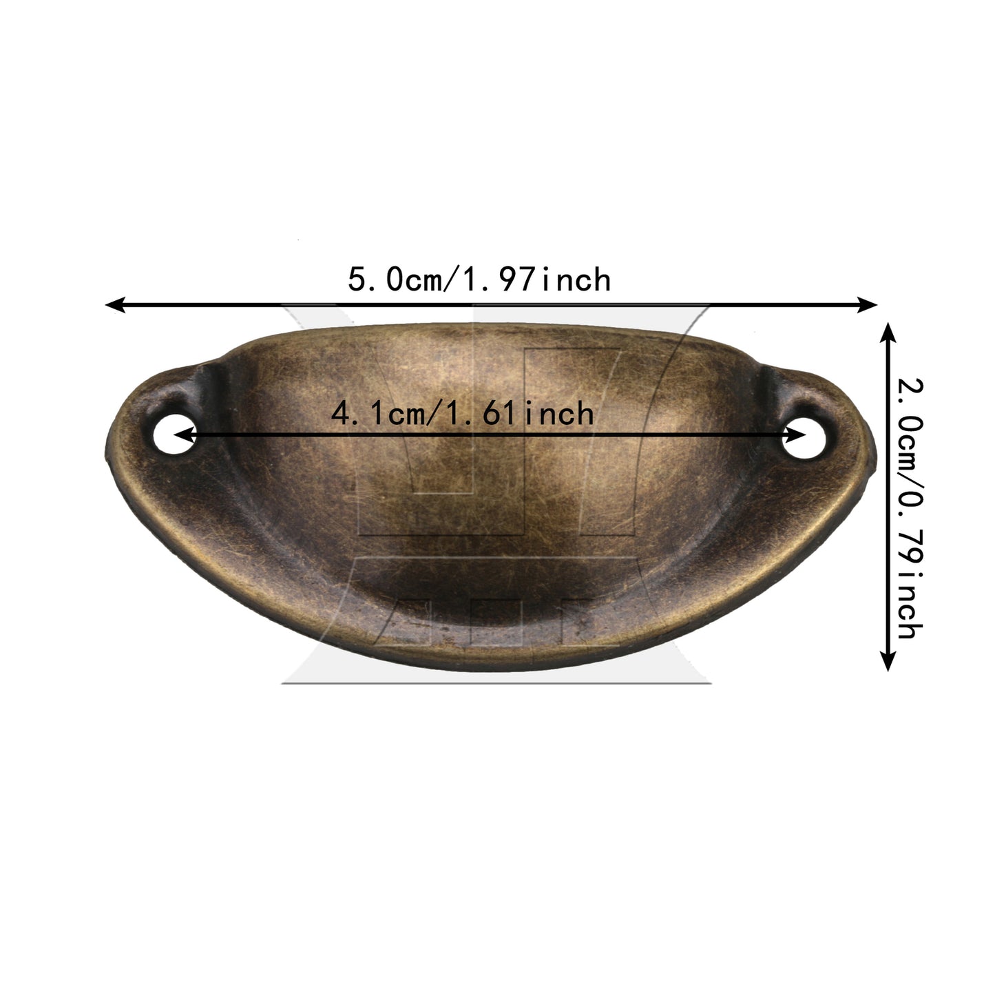 BQLZR Green Semicircle Shape Vintage Drawer Pull Handle with Screws BQLZR