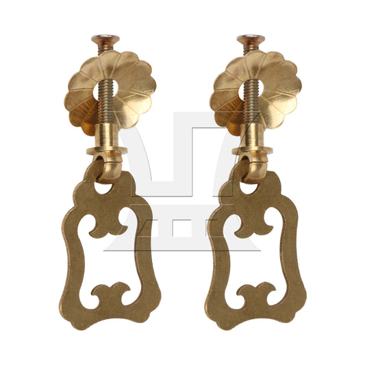 BQLZR Golden Brass Jewelry Box Pull Handle Hardware W/ Screws