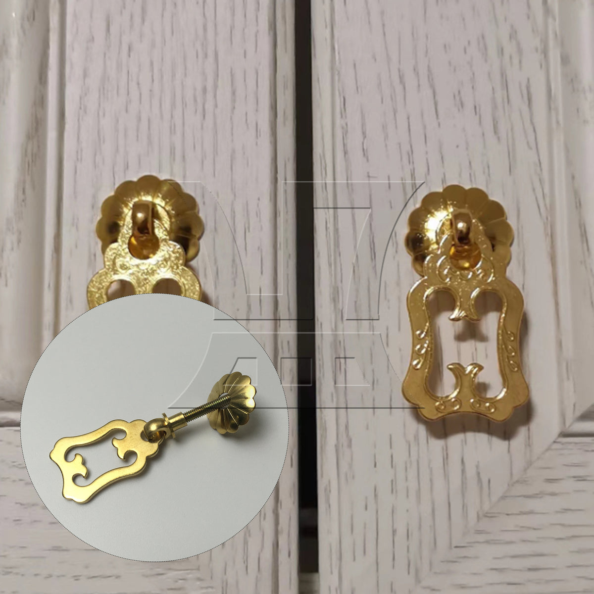 BQLZR Golden Brass Jewelry Box Pull Handle Hardware W/ Screws