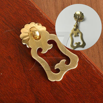 BQLZR Golden Brass Jewelry Box Pull Handle Hardware W/ Screws