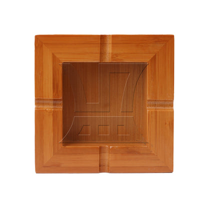 BQLZR 10cm Bamboo Square Cigarette Ashtray Ashes Tray Smoking Cigar Holder