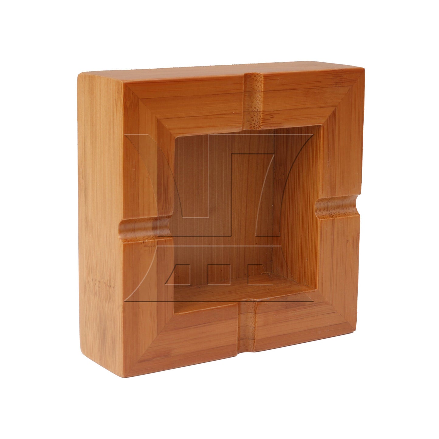BQLZR 10cm Bamboo Square Cigarette Ashtray Ashes Tray Smoking Cigar Holder