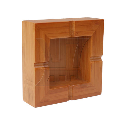 BQLZR 10cm Bamboo Square Cigarette Ashtray Ashes Tray Smoking Cigar Holder