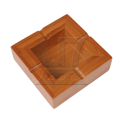 BQLZR 10cm Bamboo Square Cigarette Ashtray Ashes Tray Smoking Cigar Holder