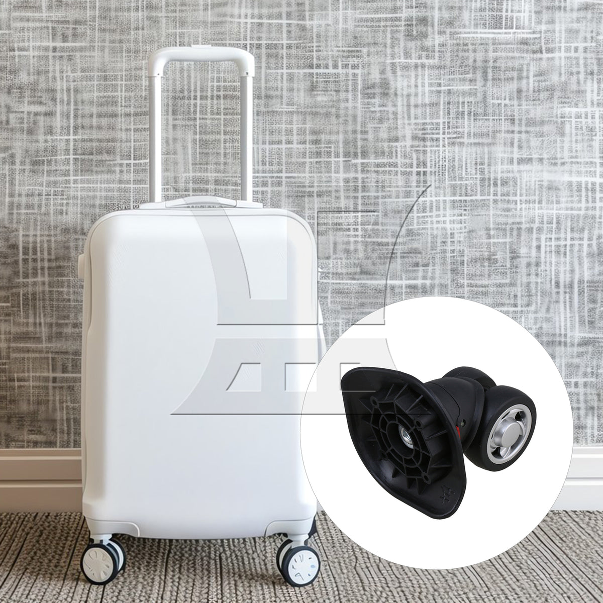 BQLZR Black 10.8x9.9x4.7cm Left & Right Luggage Suitcase Wheels DIY