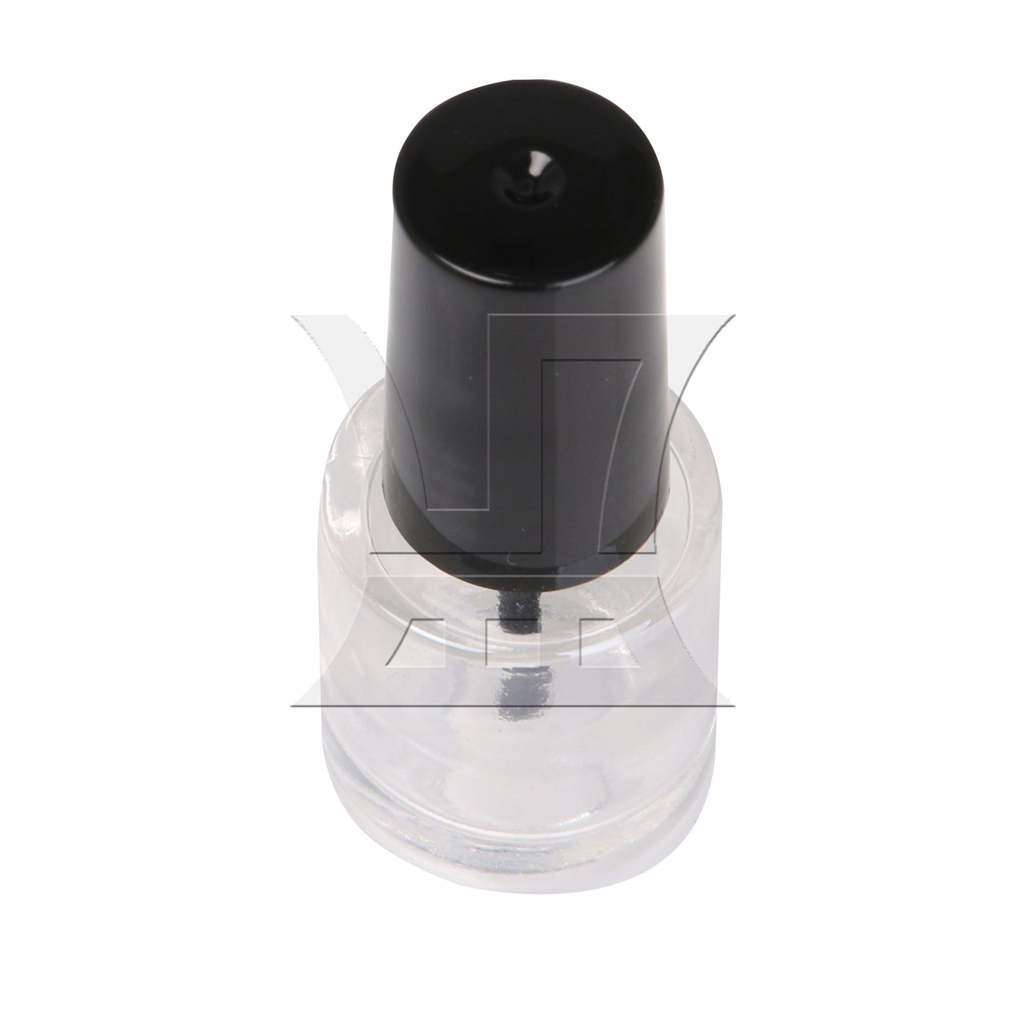BQLZR 5ml Black Transparent Round Empty Polish Glass Bottle W/ Brush