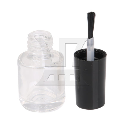 BQLZR 5ml Black Transparent Round Empty Polish Glass Bottle W/ Brush
